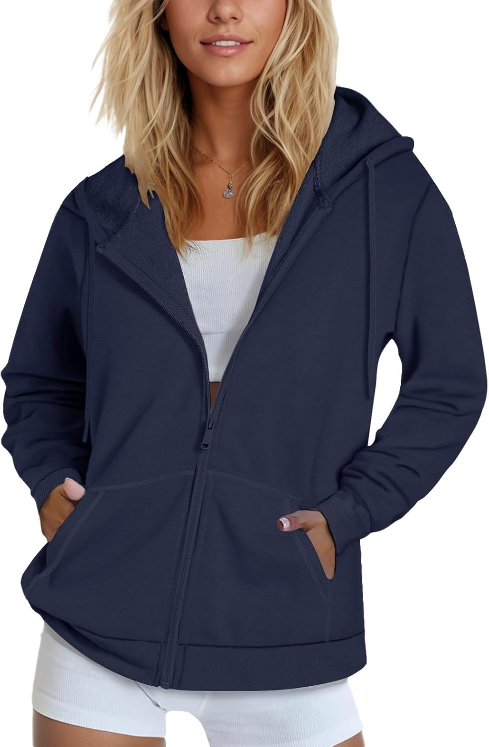 SMENG Womens Zip Up Hoodies Long Sleeve Fit Hooded Sweatshirts 2025 Casual Lightweight Jacket