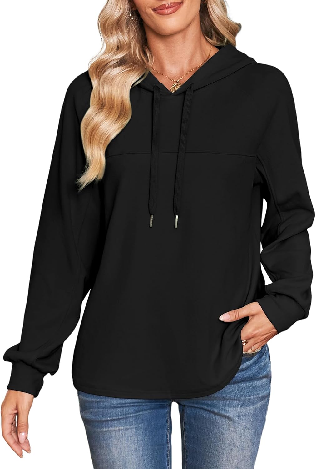 Dokotoo Hoodies for Women Soft Long Sleeve Casual Hoodie Oversized Sweatshirt Lightweight Knit Pullover Hooded Tops