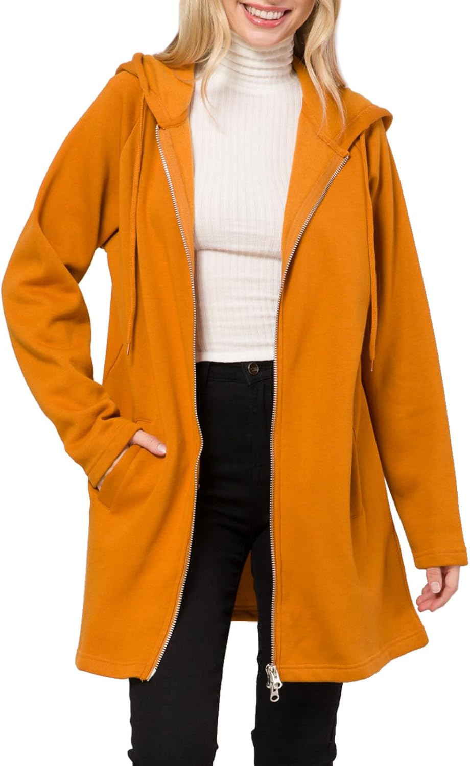 Design by Olivia Women's Casual Oversized Loose Fit Zip Up Pullover Hoodie Tunic Sweatshirt Jacket Fall Outfits (S-3X)