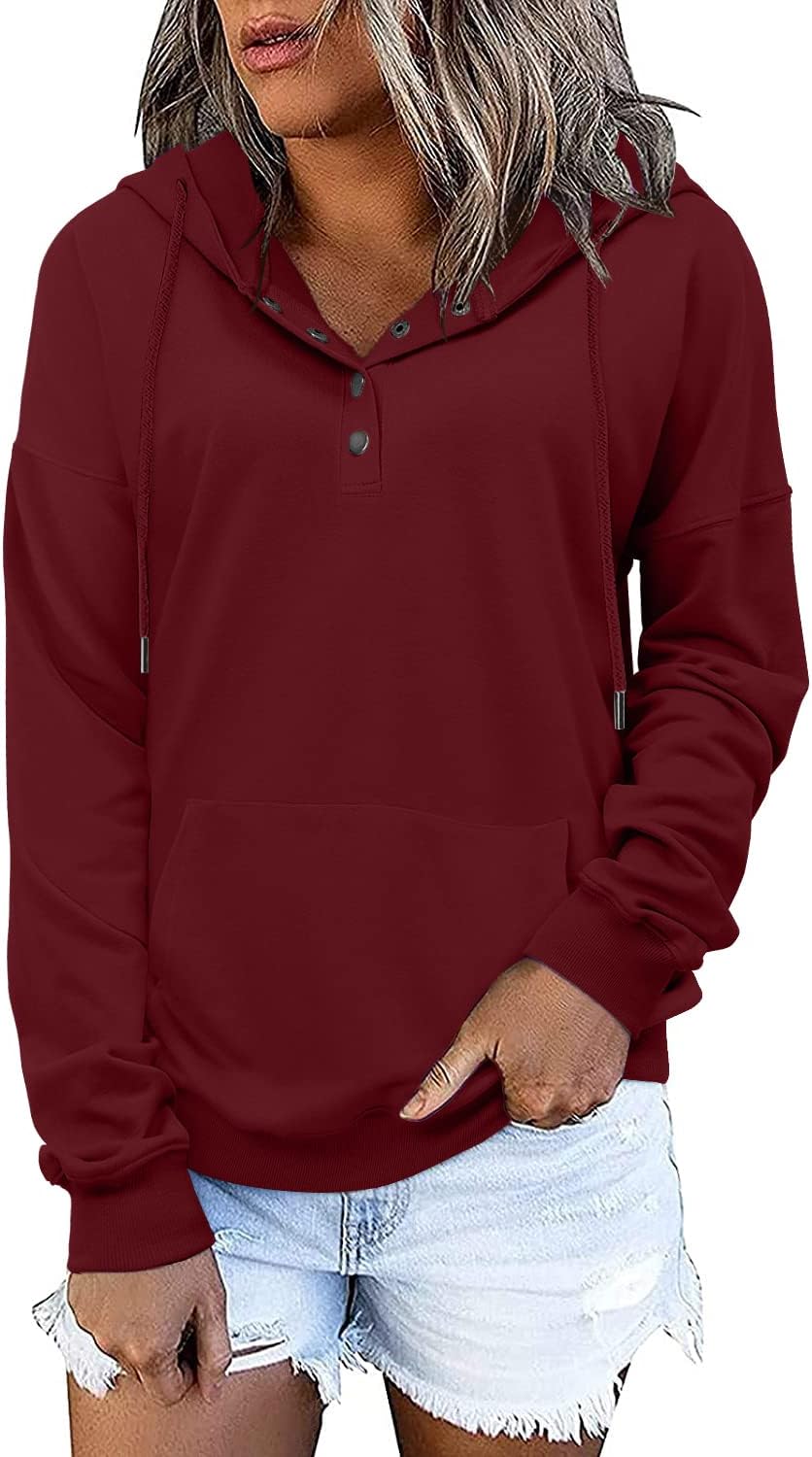 VIEACTIVEWEAR Hoodie for Women Tie Dye Sweatshirt Button Down Tops Casual Long Sleeve Oversize Pullover