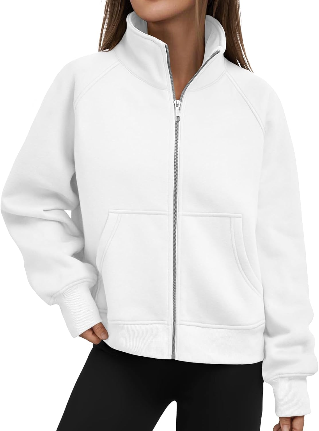 Trendy Queen Womens Sweatshirts Zip Up Hoodies Cropped Crewneck Pullover Casual Jackets Y2k Clothes Fall Fashion Outfits 2025