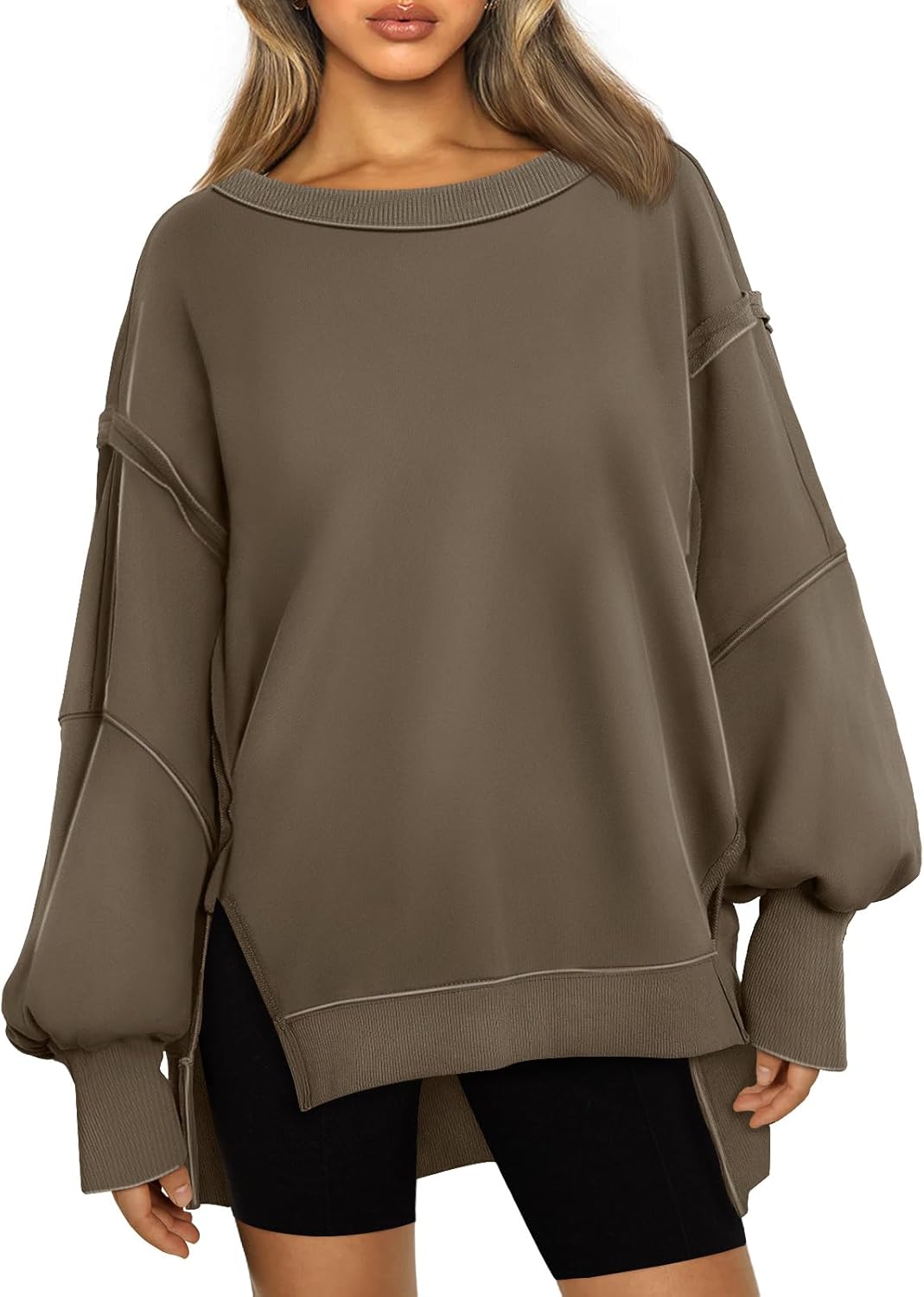 Trendy Queen Womens Oversized Sweatshirts Hoodies Crewneck Shirts Fall Outfits Teen Girls Y2k Winter Clothes