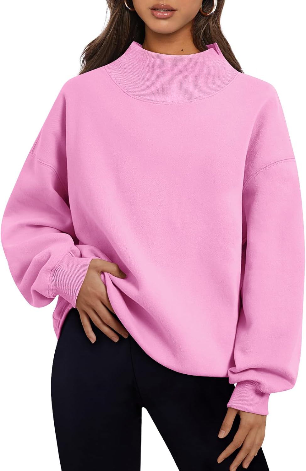 Trendy Queen Womens Oversized Sweatshirts Turtleneck Pullover Long Sleeve Hoodies Tops Fall Fashion Outfits 2025 Clothes