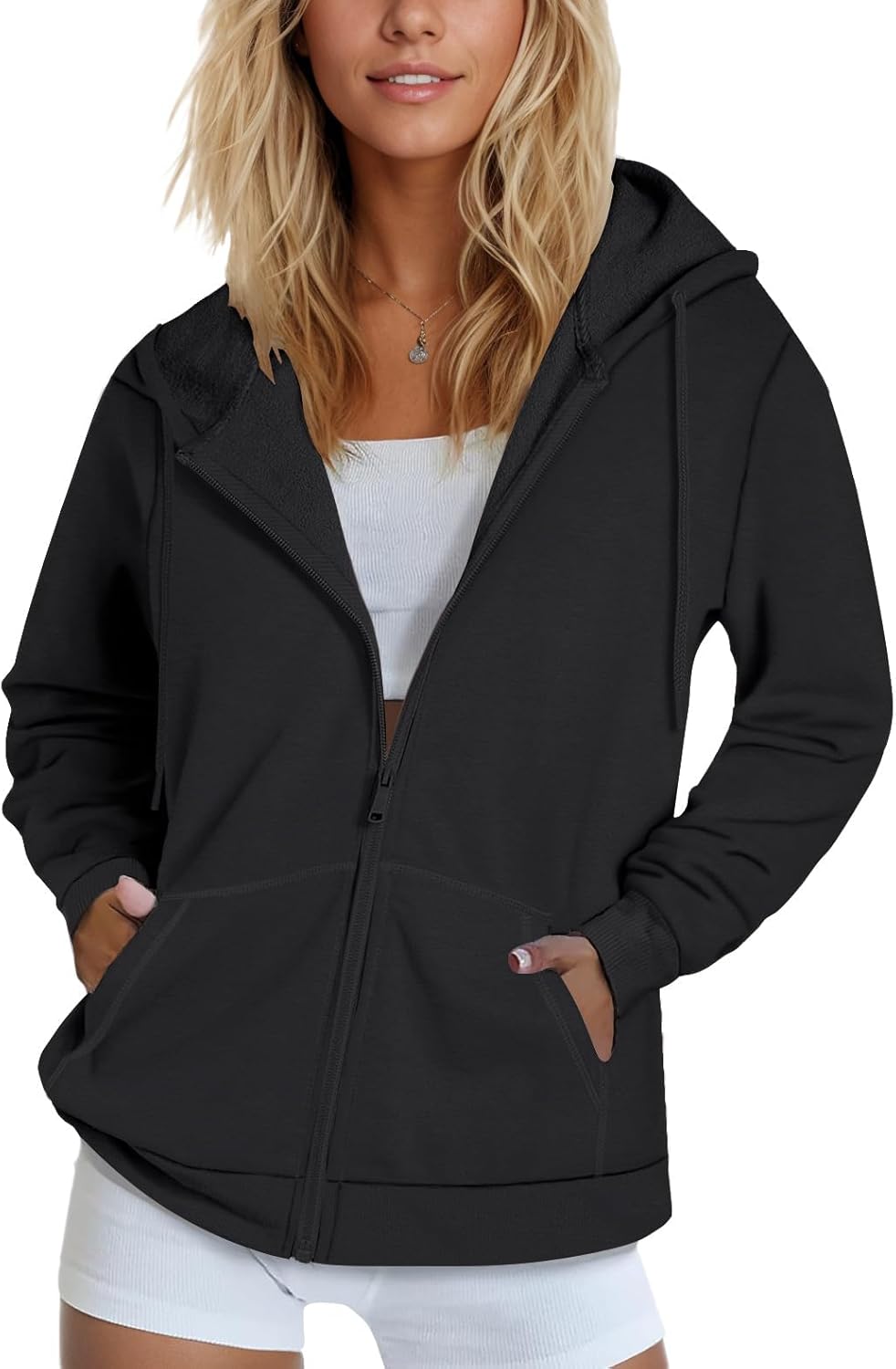 SMENG Womens Zip Up Hoodies Long Sleeve Fit Hooded Sweatshirts 2025 Casual Lightweight Jacket