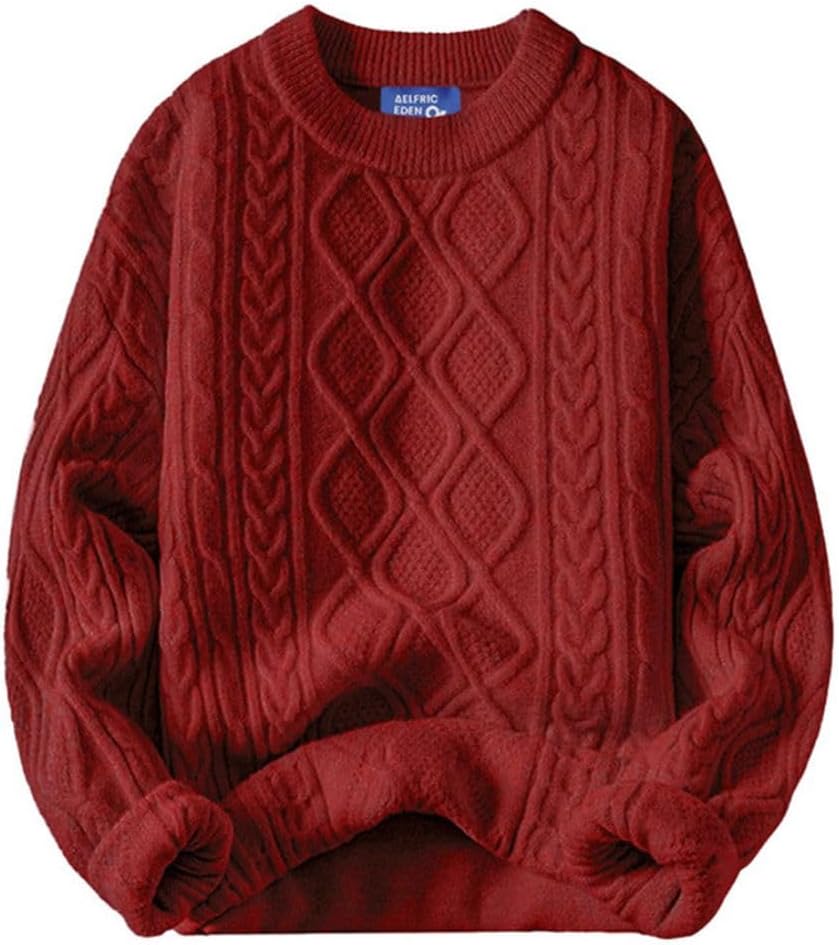 Aelfric Eden Oversized Sweater 90s Vintage Cable Knit Long Sleeve Women Heavy Crewneck Pullover