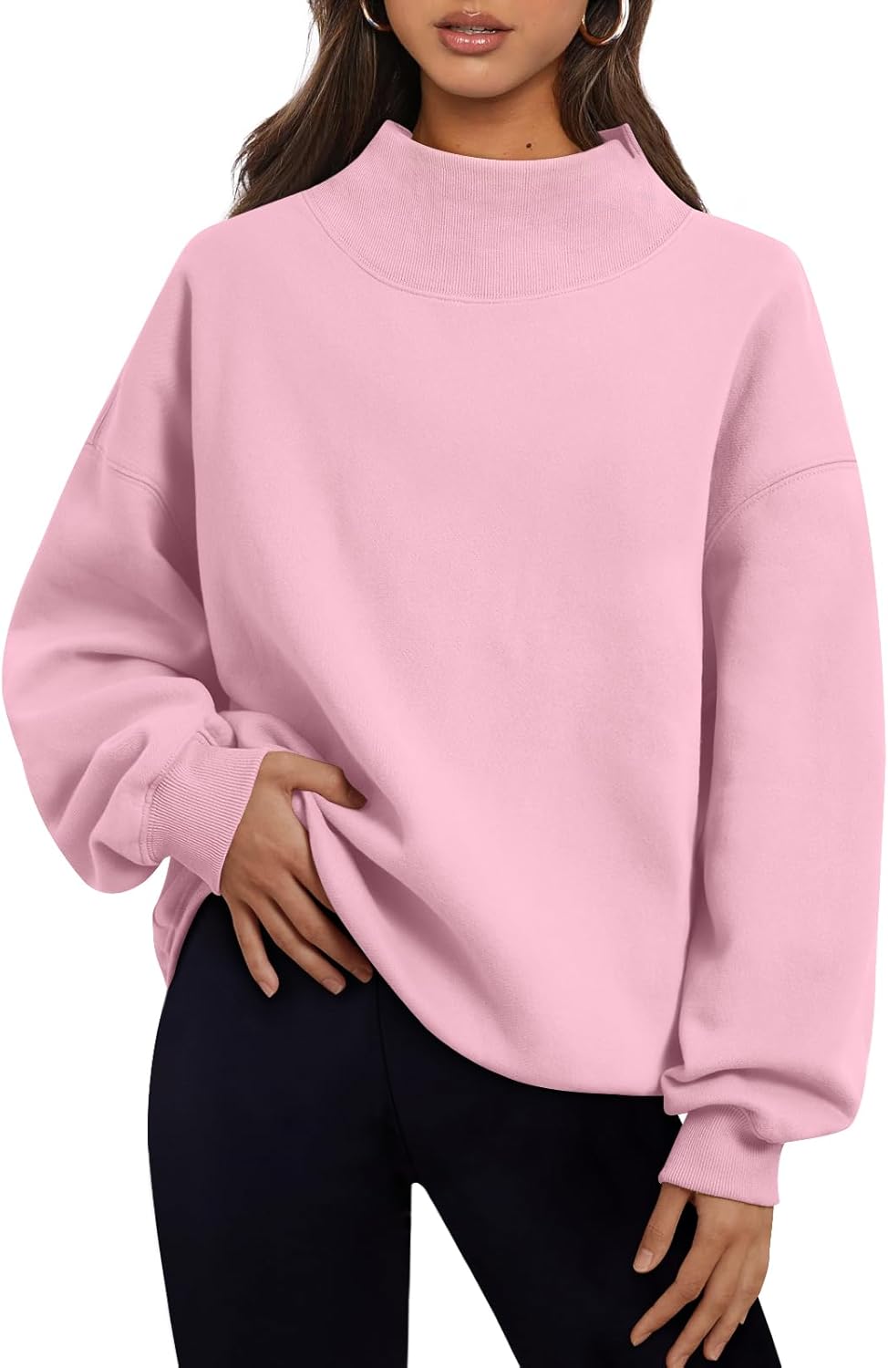 Trendy Queen Womens Oversized Sweatshirts Turtleneck Pullover Long Sleeve Hoodies Tops Fall Fashion Outfits 2025 Clothes