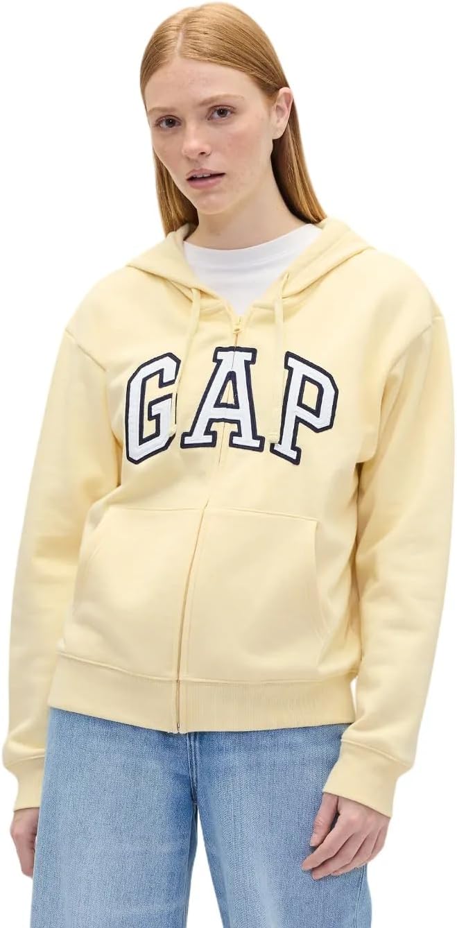 GAP womens Logo Hoodie Hooded Full Zip Sweatshirt