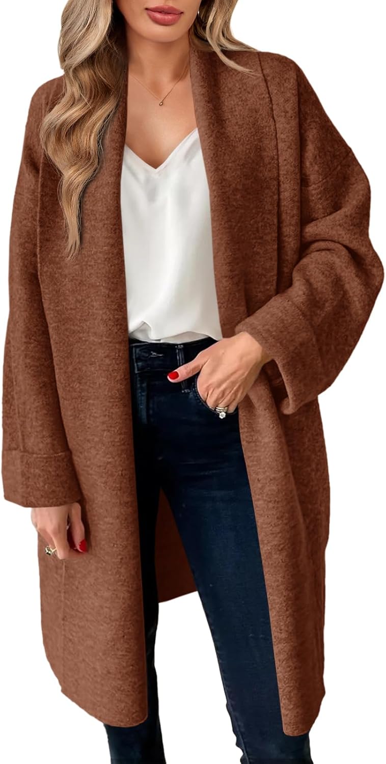 Saodimallsu Womens Long Cardigan Sweaters Chunky Open Front Oversized Slouchy Knit Fall Trendy Coatigan Jackets