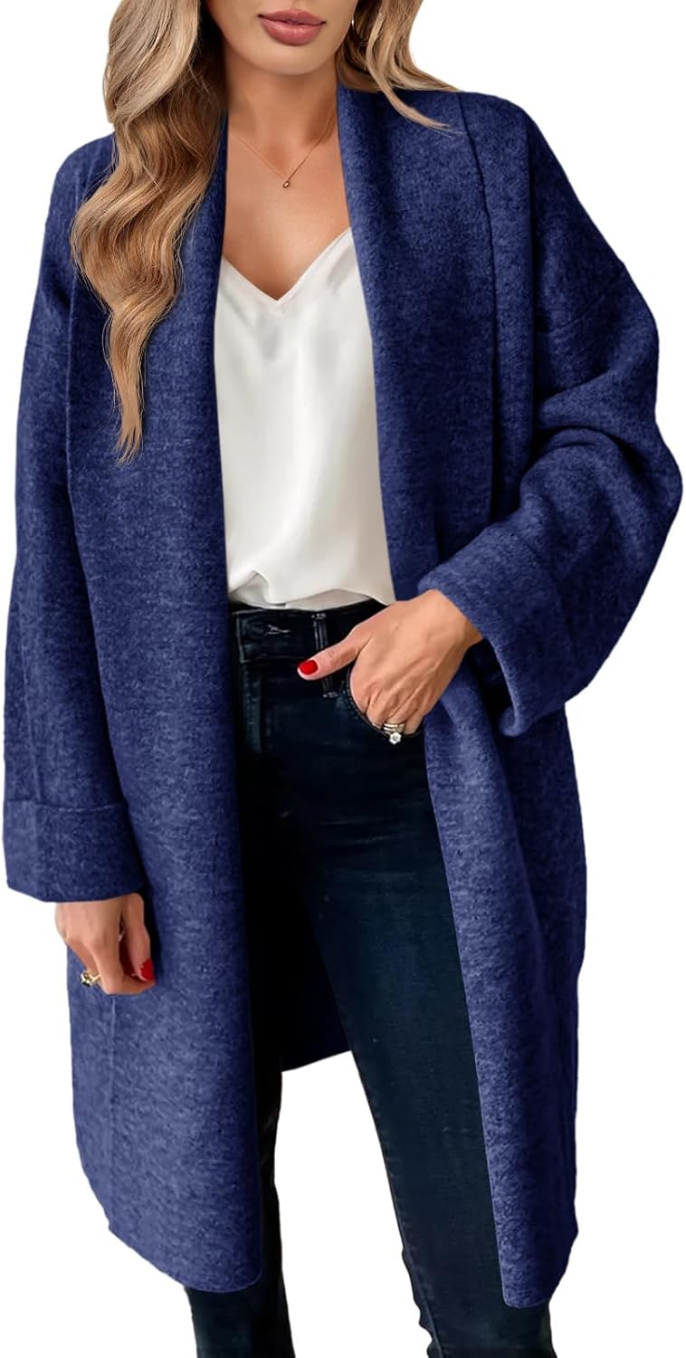Saodimallsu Womens Long Cardigan Sweaters Chunky Open Front Oversized Slouchy Knit Fall Trendy Coatigan Jackets