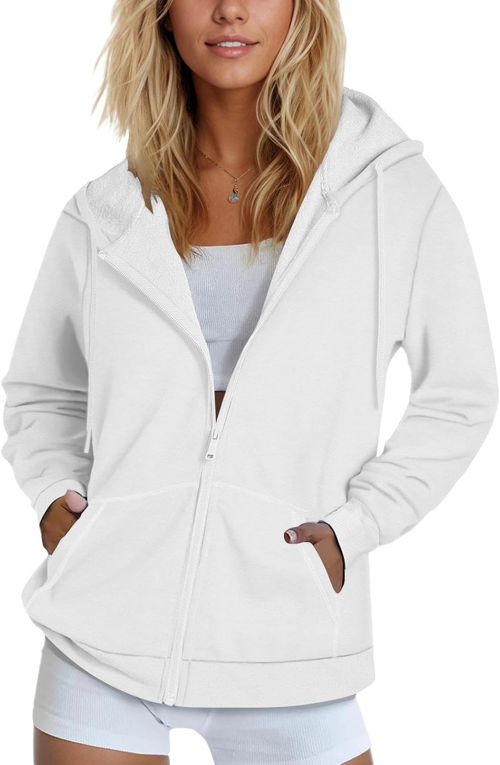 SMENG Womens Zip Up Hoodies Long Sleeve Fit Hooded Sweatshirts 2025 Casual Lightweight Jacket