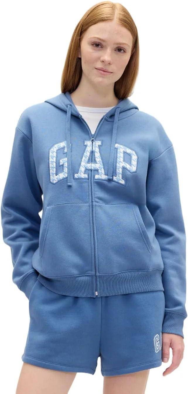 GAP womens Logo Hoodie Hooded Full Zip Sweatshirt