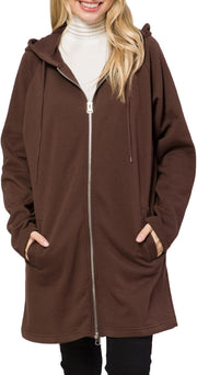 Design by Olivia Women's Casual Oversized Loose Fit Zip Up Pullover Hoodie Tunic Sweatshirt Jacket Fall Outfits (S-3X)