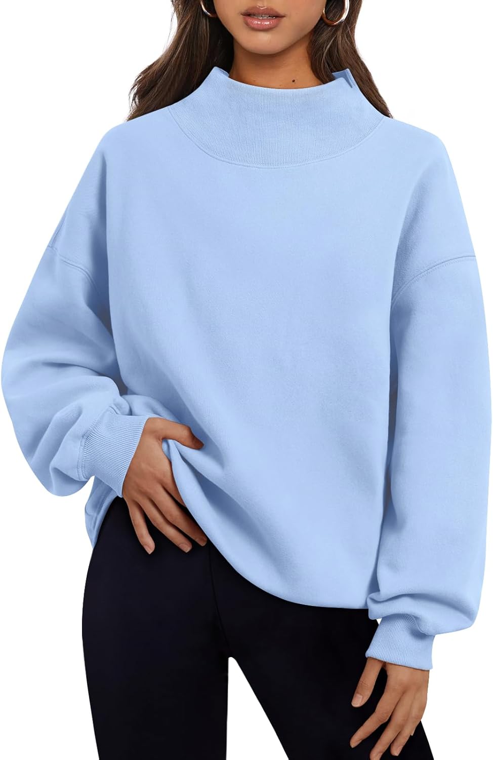 Trendy Queen Womens Oversized Sweatshirts Turtleneck Pullover Long Sleeve Hoodies Tops Fall Fashion Outfits 2025 Clothes