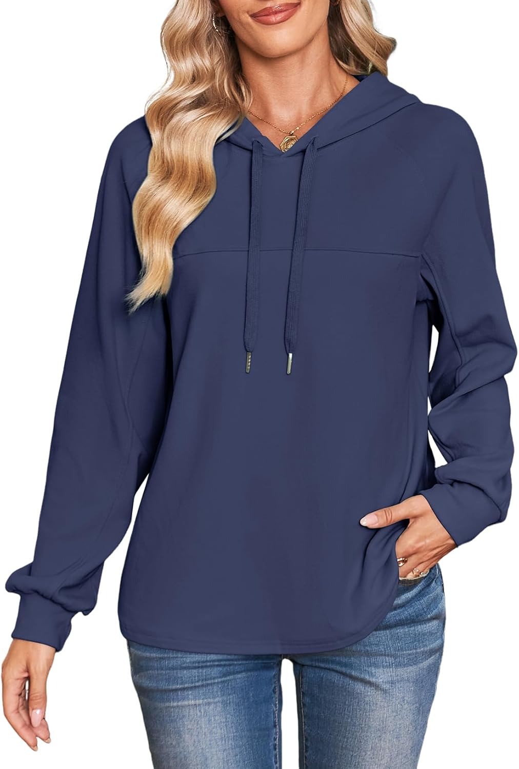 Dokotoo Hoodies for Women Soft Long Sleeve Casual Hoodie Oversized Sweatshirt Lightweight Knit Pullover Hooded Tops