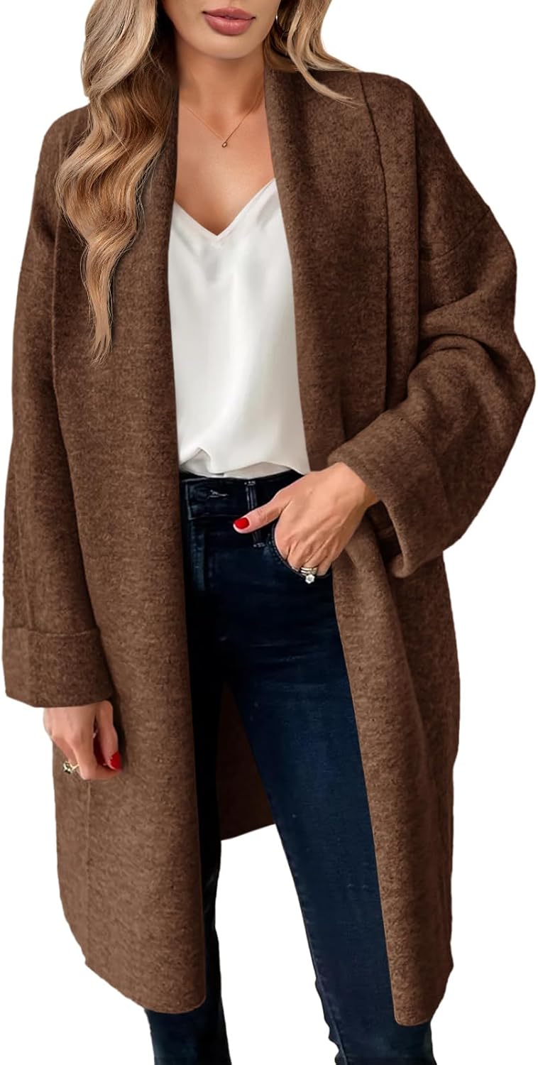 Saodimallsu Womens Long Cardigan Sweaters Chunky Open Front Oversized Slouchy Knit Fall Trendy Coatigan Jackets