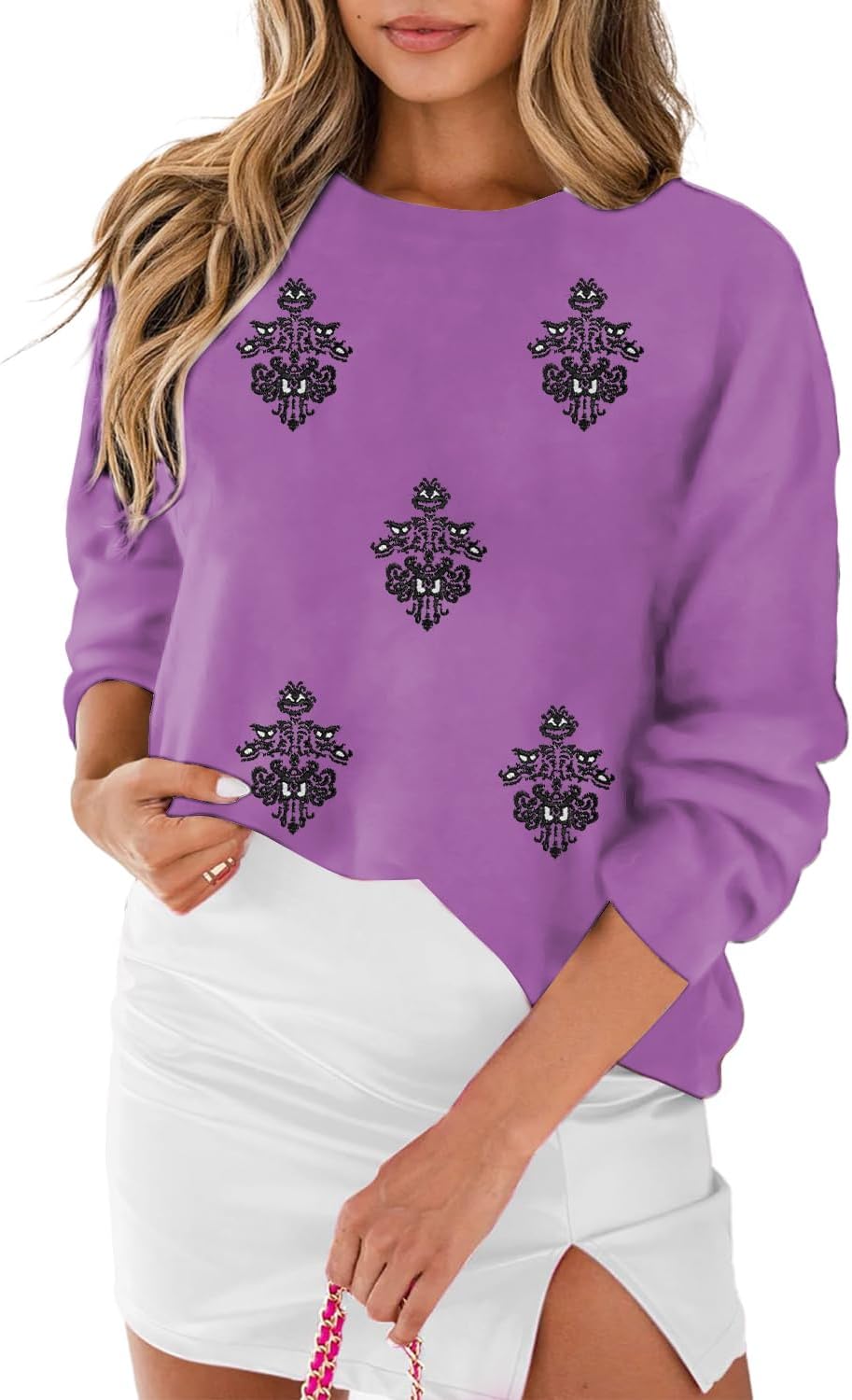 MARZXIN Women 2025 Casual Holiday Sweaters Long Sleeve Round Neck Valentine Sweater Tops Merry Christmas Sweaters