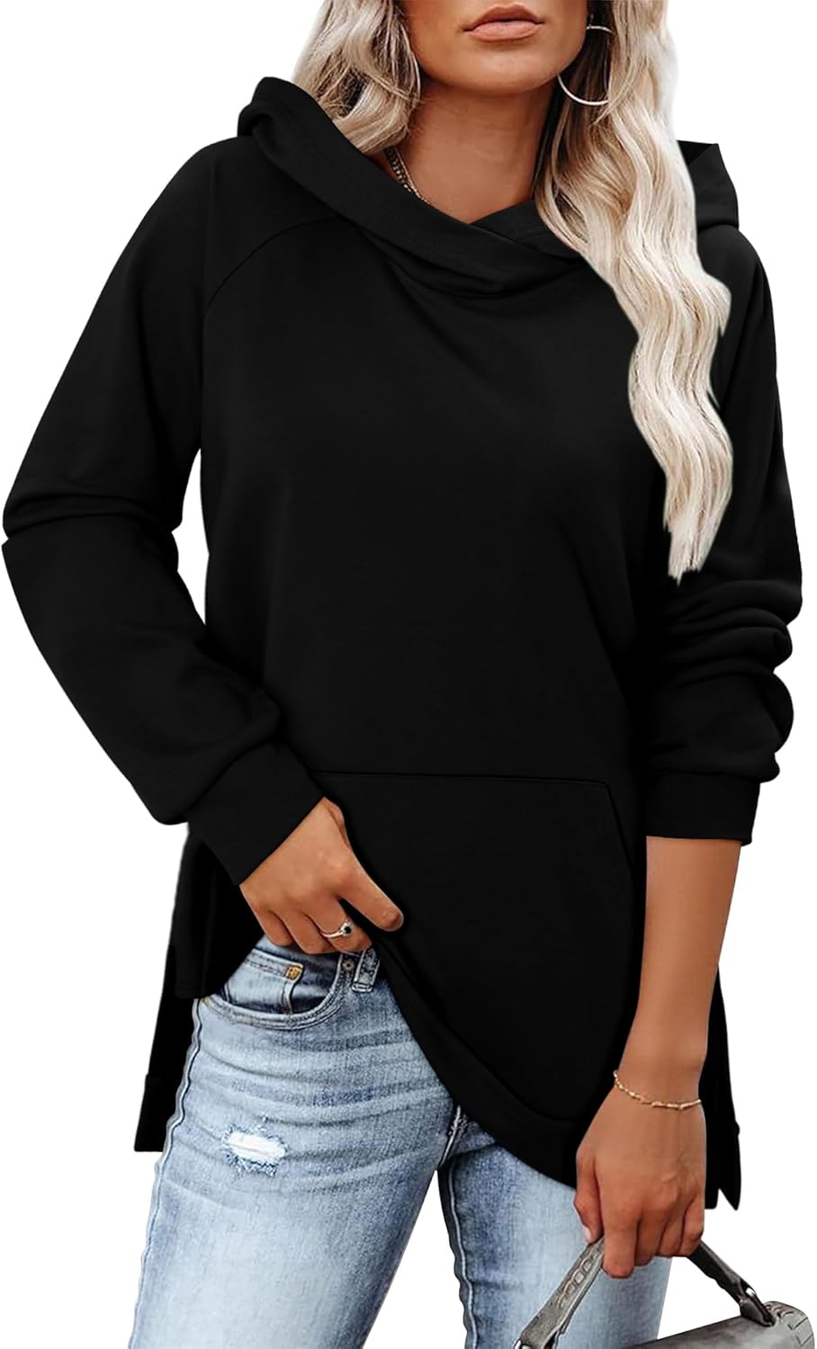 KISSMODA Womens Casual Hoodies Long Sleeve Sweatshirts Comfy Pullover Fleece Sweaters Winter Fall Outfits Fashion Clothes