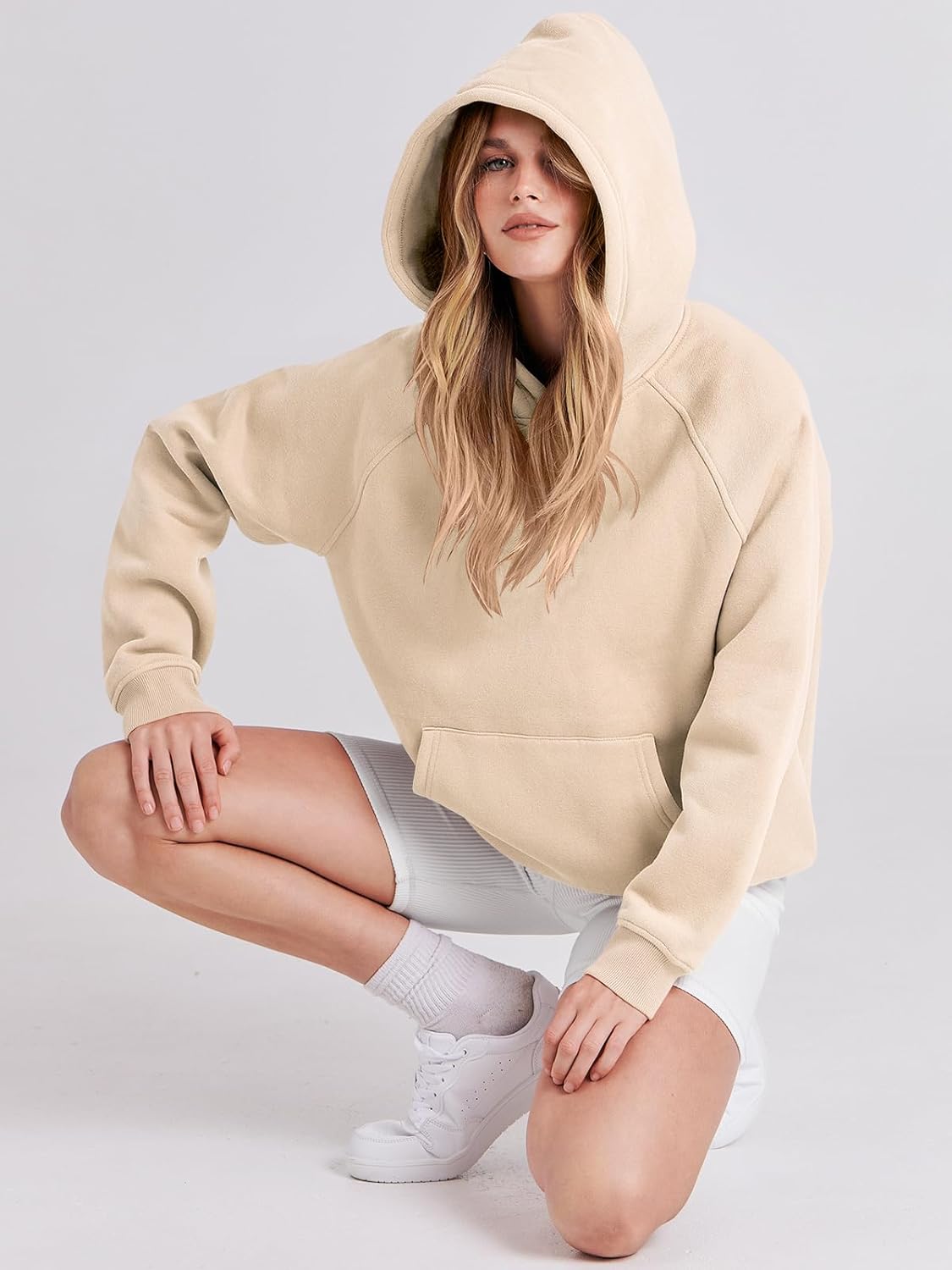 ANRABESS Women Hoodies Oversized Fleece Long Sleeve Comfy Casual Basic Pullover Sweatshirts 2025 Fall Outfits Y2K Clothes