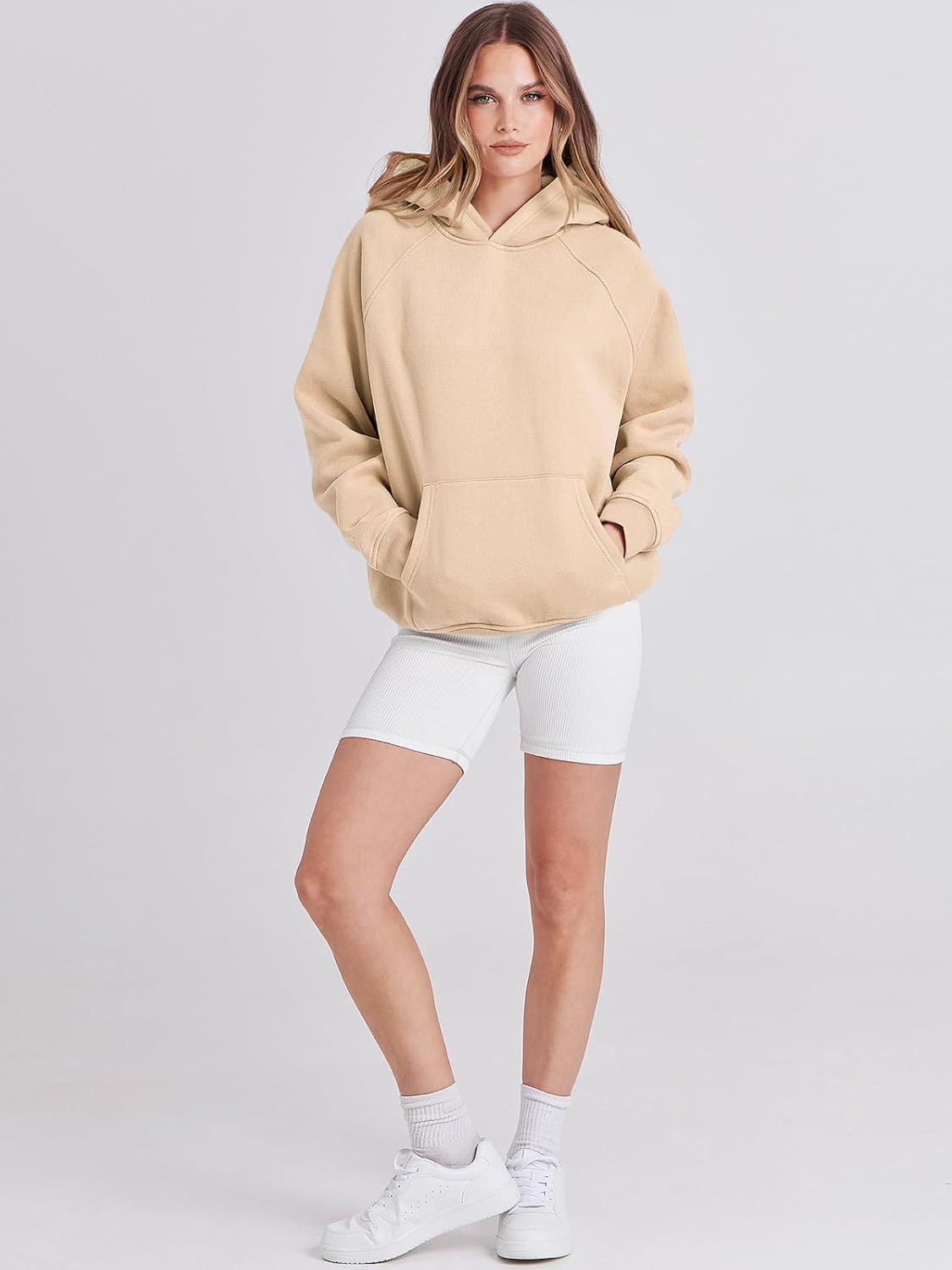 ANRABESS Women Hoodies Oversized Fleece Long Sleeve Comfy Casual Basic Pullover Sweatshirts 2025 Fall Outfits Y2K Clothes