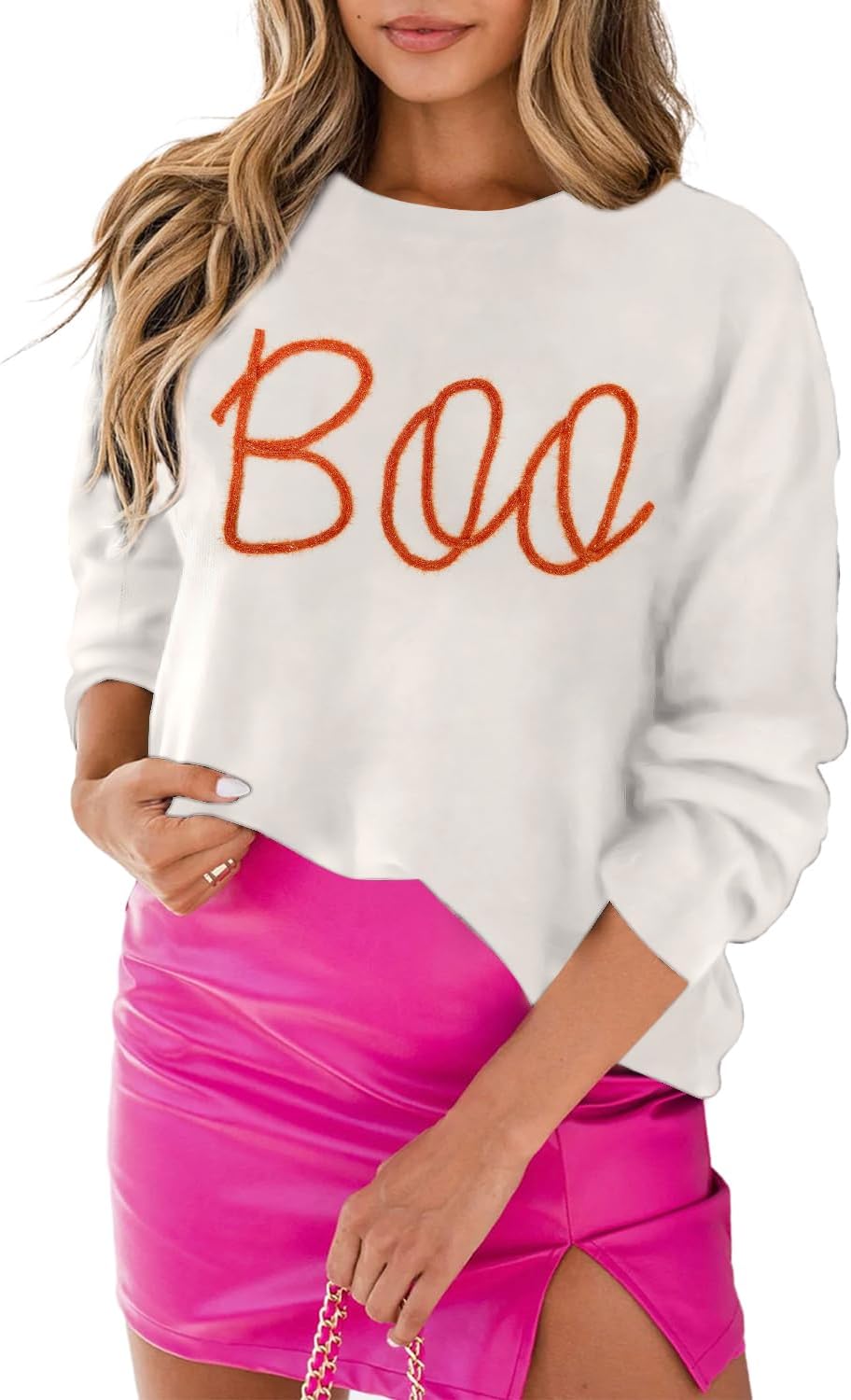 MARZXIN Women 2025 Casual Holiday Sweaters Long Sleeve Round Neck Valentine Sweater Tops Merry Christmas Sweaters