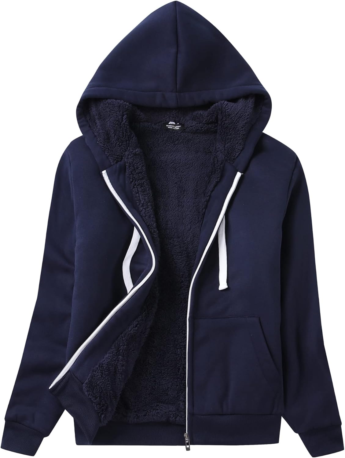 SWISSWELL Hoodies for Women Winter Fleece Sweatshirt - Full Zip Up Thick Sherpa Lined Hooded Jacket