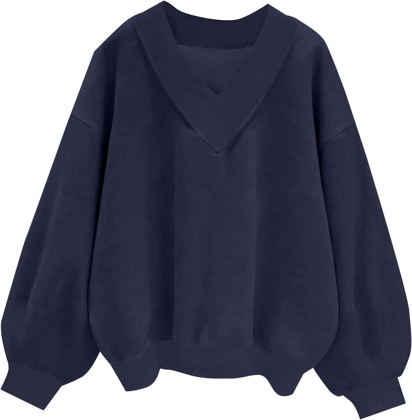 Remidoo Oversized Sweatshirt for Women V Neck Sweatshirts Casual Fleece Long Sleeve Pullover Top