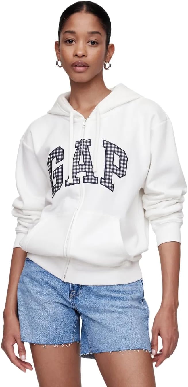 GAP womens Logo Hoodie Hooded Full Zip Sweatshirt