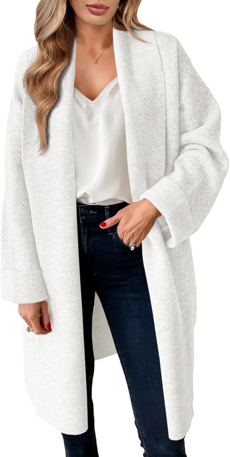 Saodimallsu Womens Long Cardigan Sweaters Chunky Open Front Oversized Slouchy Knit Fall Trendy Coatigan Jackets
