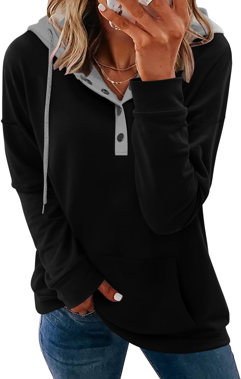 VIEACTIVEWEAR Hoodie for Women Tie Dye Sweatshirt Button Down Tops Casual Long Sleeve Oversize Pullover