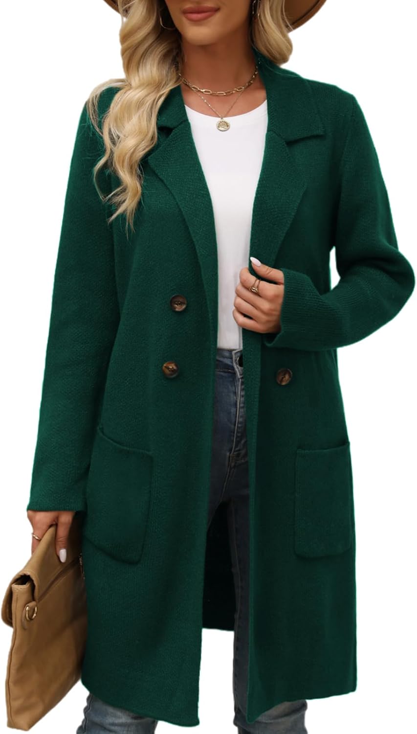 CiCiBird Women Fall Long Cardigan Sweater Trendy Knit Jacket Coat Dressy Blazer Coatigan