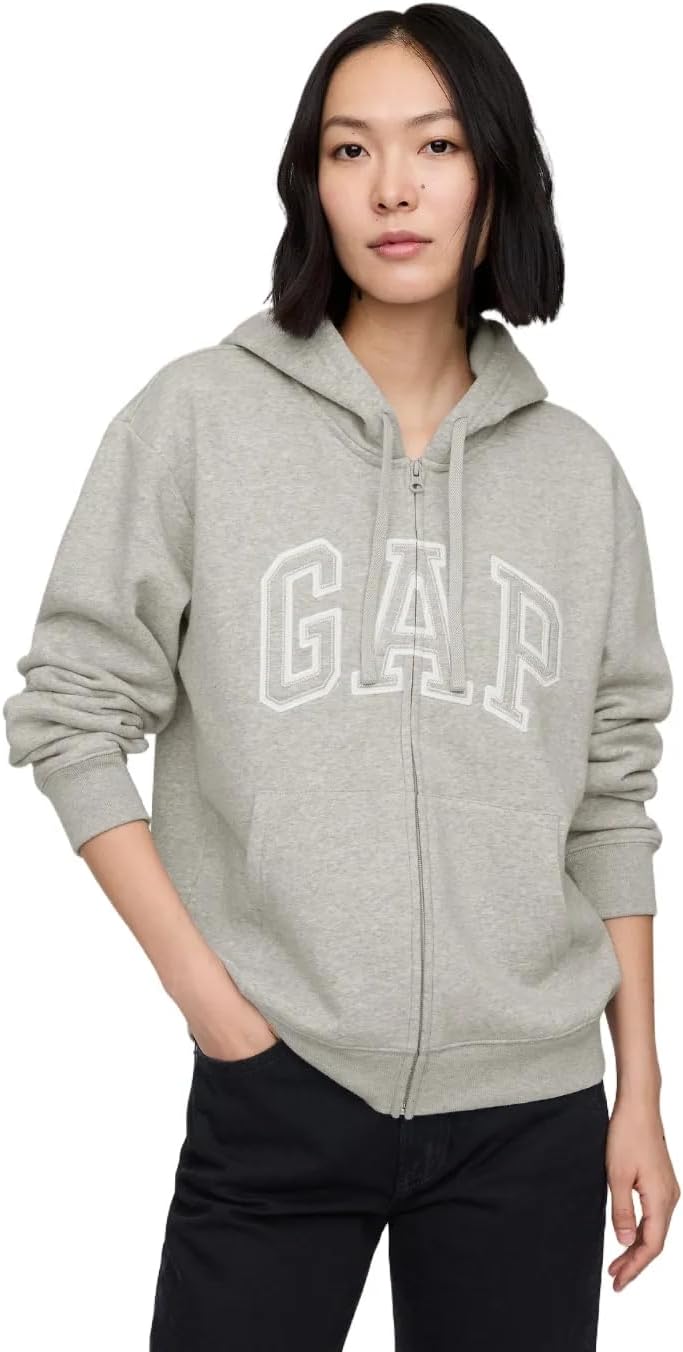 GAP womens Logo Hoodie Hooded Full Zip Sweatshirt