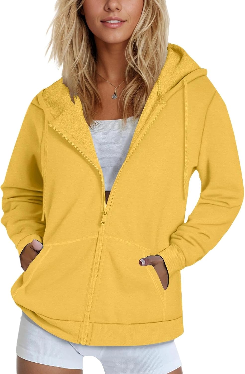 SMENG Womens Zip Up Hoodies Long Sleeve Fit Hooded Sweatshirts 2025 Casual Lightweight Jacket