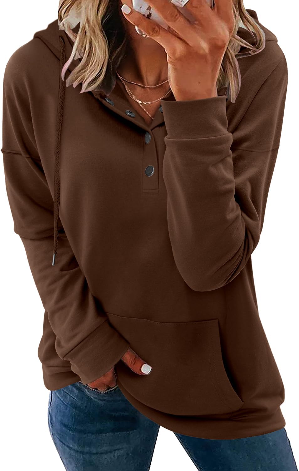 VIEACTIVEWEAR Hoodie for Women Tie Dye Sweatshirt Button Down Tops Casual Long Sleeve Oversize Pullover