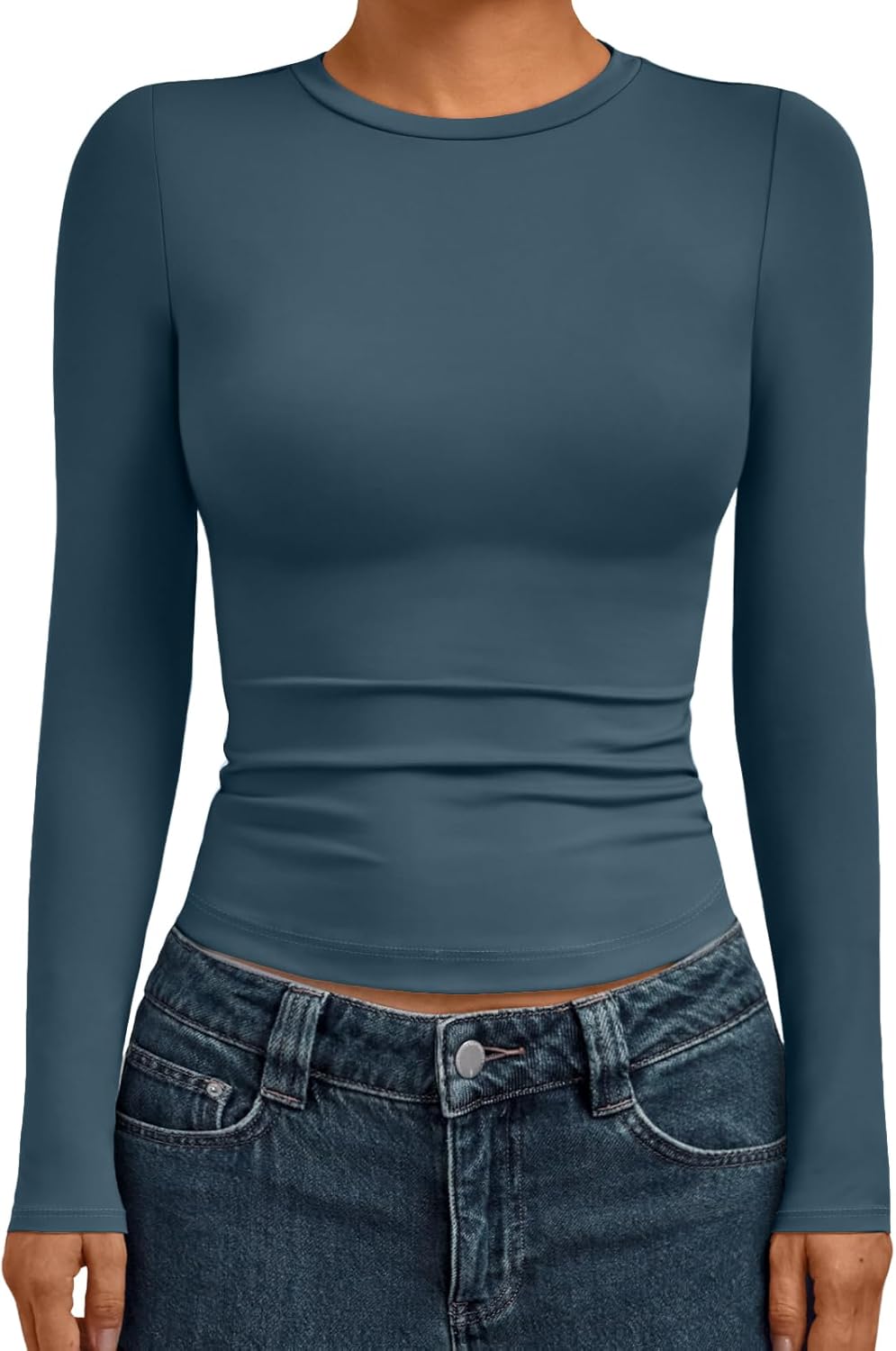 AUTOMET Womens Long Sleeve Shirts Basic Compression Going Out Crop Tops Fall Fashion Y2K Clothes 2025