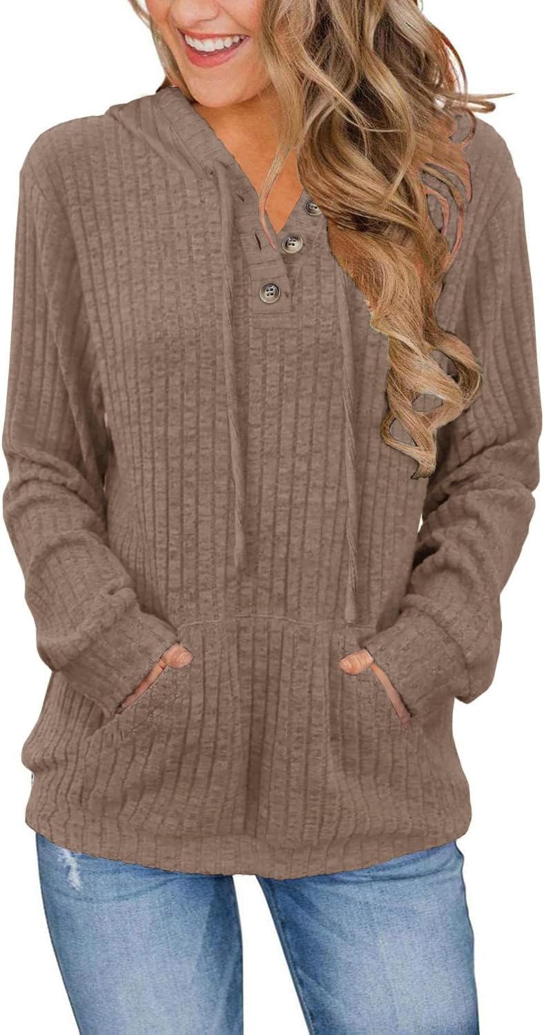 JomeDesign Womens Sweaters Fall Long Sleeve Hoodie Laides Sweatshirts Loose Casual Fashion Clothes S-2XL