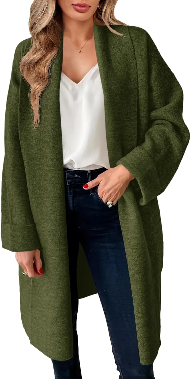 Saodimallsu Womens Long Cardigan Sweaters Chunky Open Front Oversized Slouchy Knit Fall Trendy Coatigan Jackets