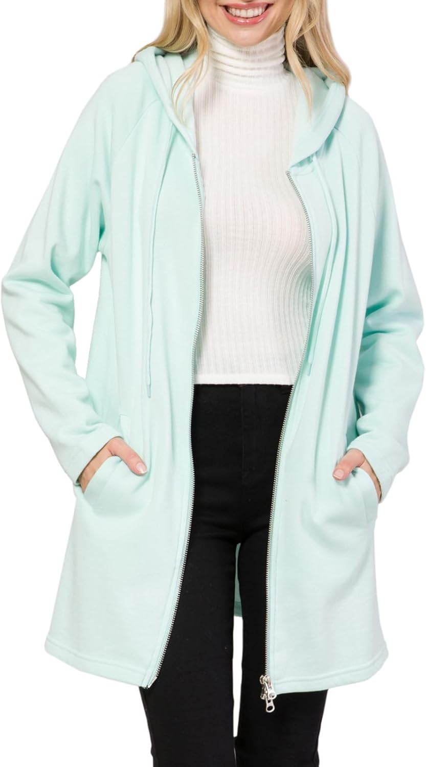 Design by Olivia Women's Casual Oversized Loose Fit Zip Up Pullover Hoodie Tunic Sweatshirt Jacket Fall Outfits (S-3X)