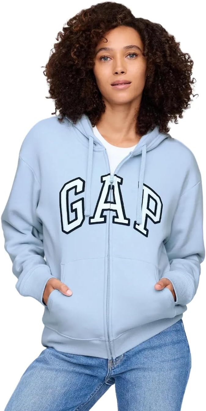 GAP womens Logo Hoodie Hooded Full Zip Sweatshirt