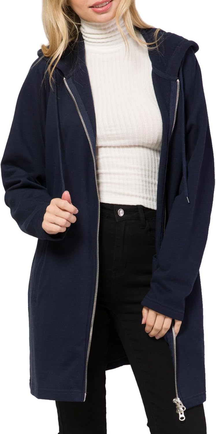 Design by Olivia Women's Casual Oversized Loose Fit Zip Up Pullover Hoodie Tunic Sweatshirt Jacket Fall Outfits (S-3X)