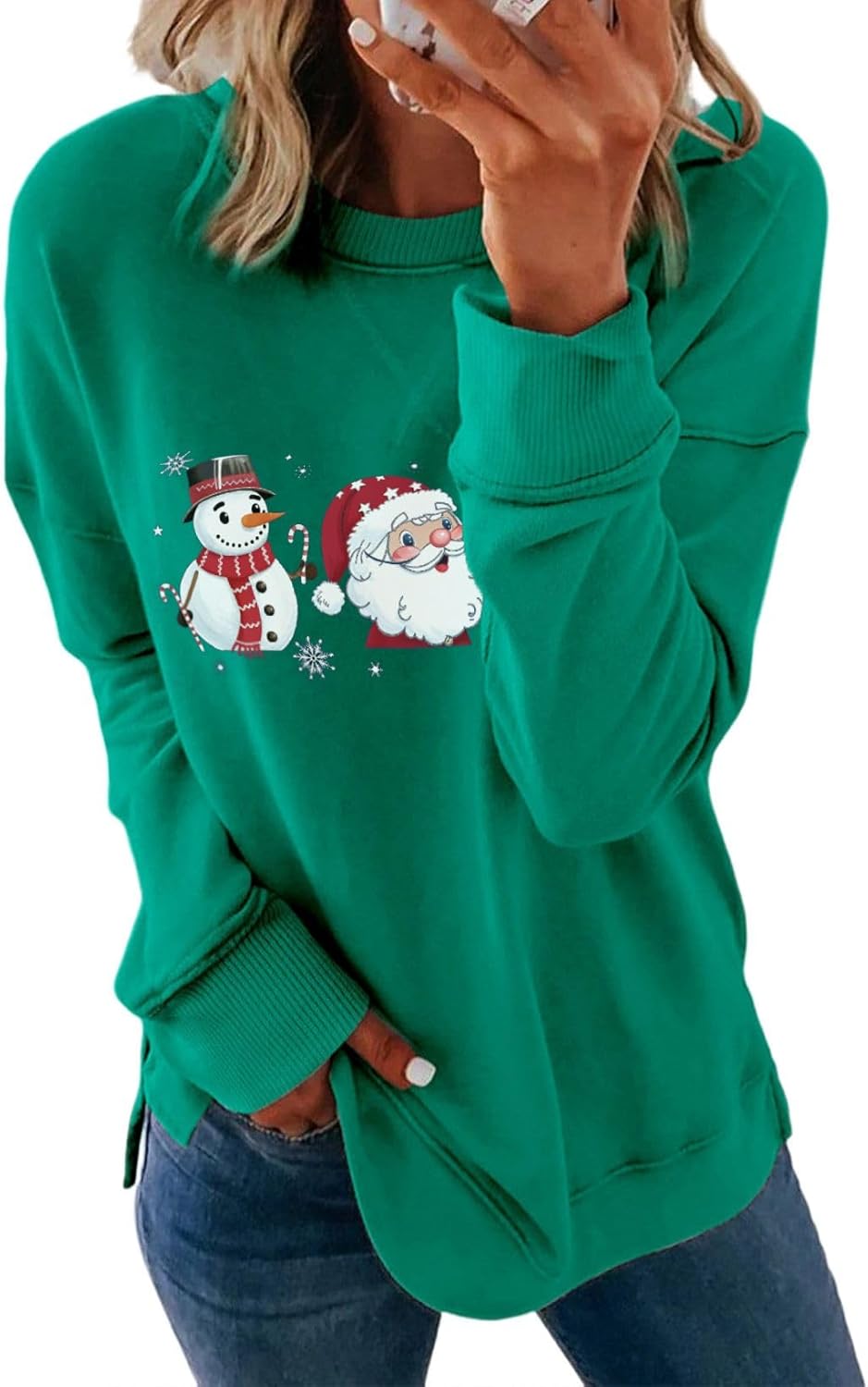 Dokotoo Women's Casual Crew Neck Sweatshirt Loose Soft Long Sleeve Pullover Tops