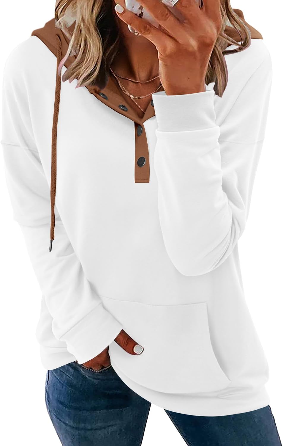 VIEACTIVEWEAR Hoodie for Women Tie Dye Sweatshirt Button Down Tops Casual Long Sleeve Oversize Pullover