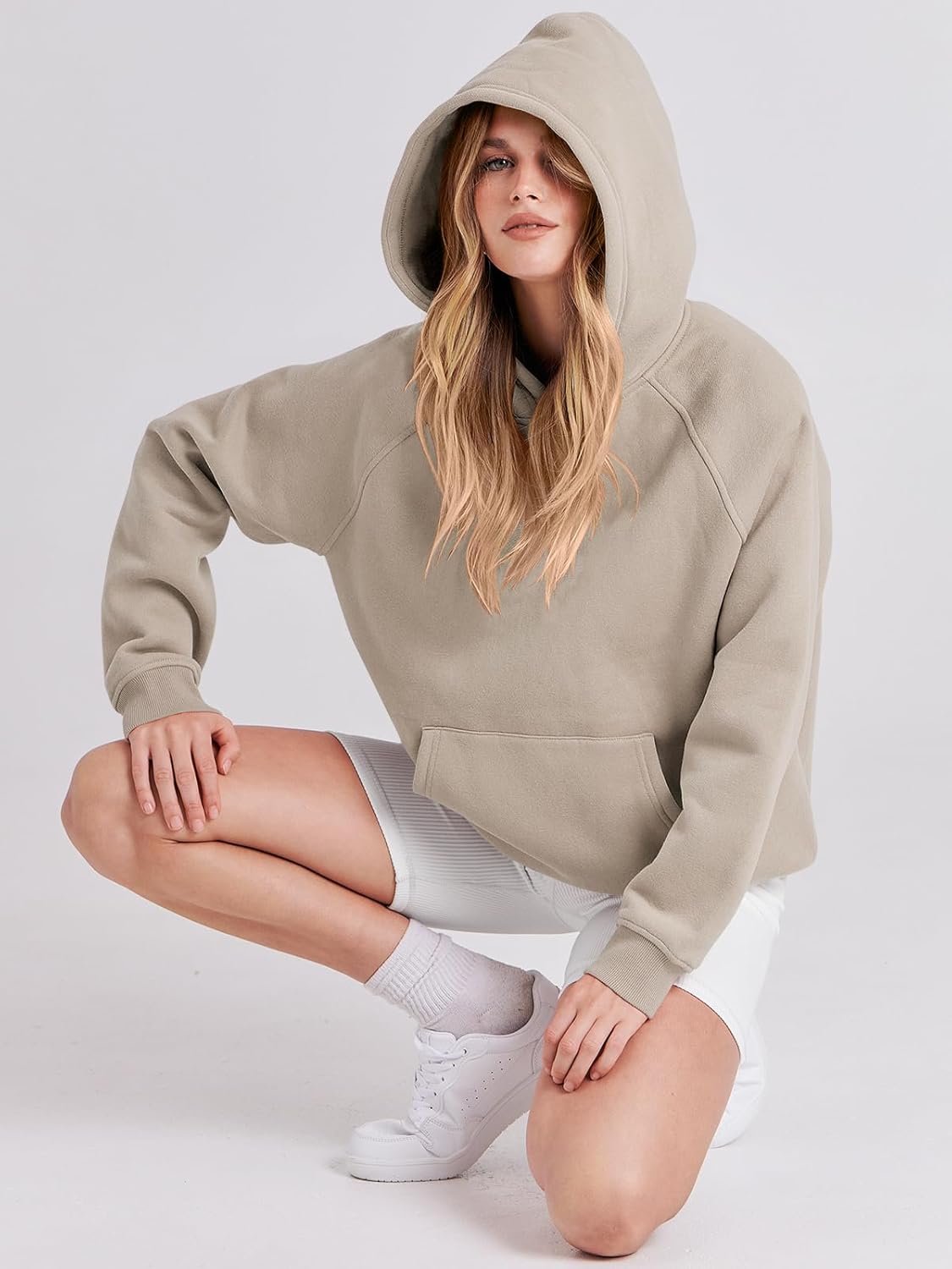 ANRABESS Women Hoodies Oversized Fleece Long Sleeve Comfy Casual Basic Pullover Sweatshirts 2025 Fall Outfits Y2K Clothes