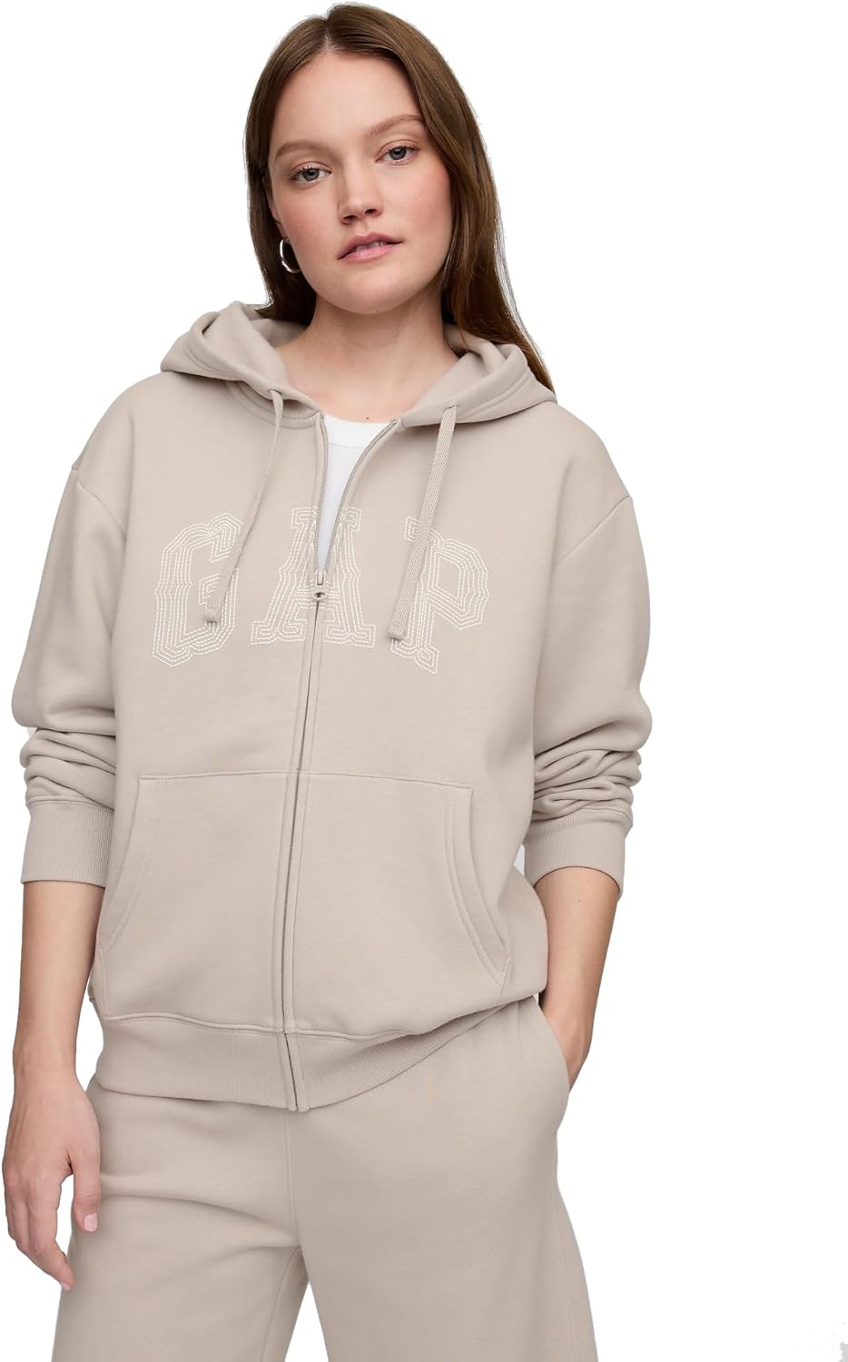 GAP womens Logo Hoodie Hooded Full Zip Sweatshirt