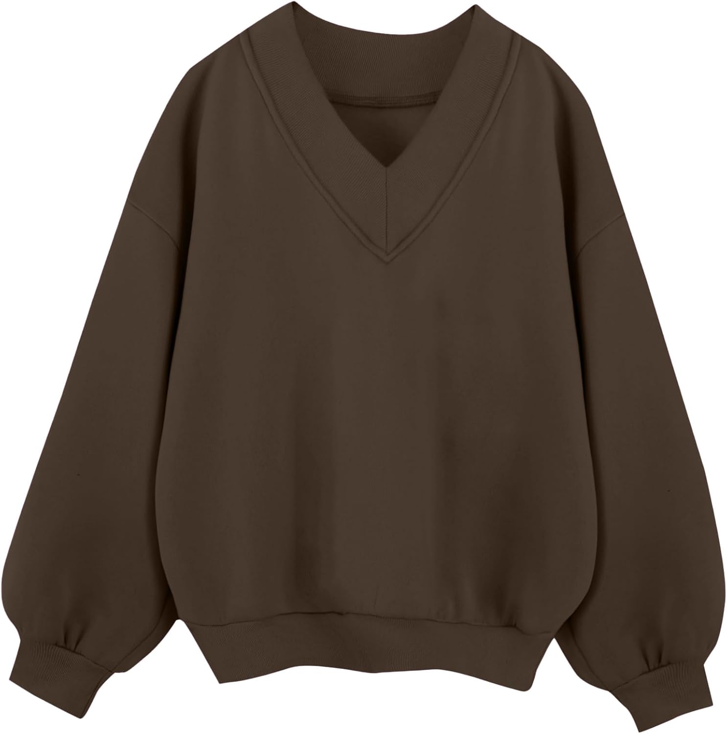 Remidoo Oversized Sweatshirt for Women V Neck Sweatshirts Casual Fleece Long Sleeve Pullover Top