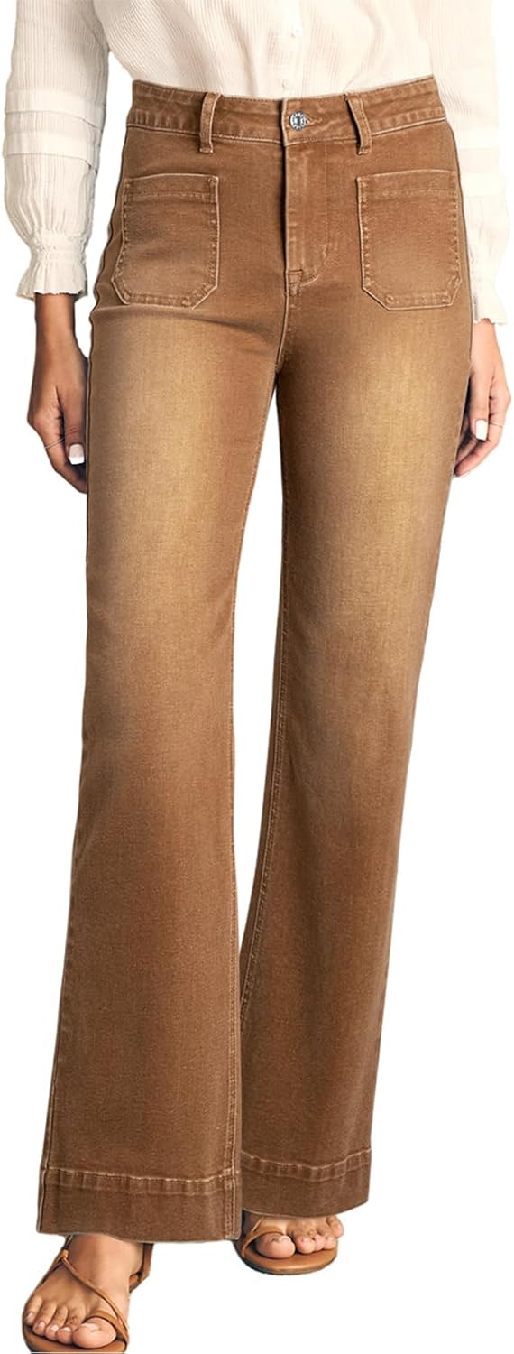 Astylish Women's Wide Leg Jeans High Waisted Stretchy Straight Leg Jeans Loose Trendy Denim Pants with Pocket
