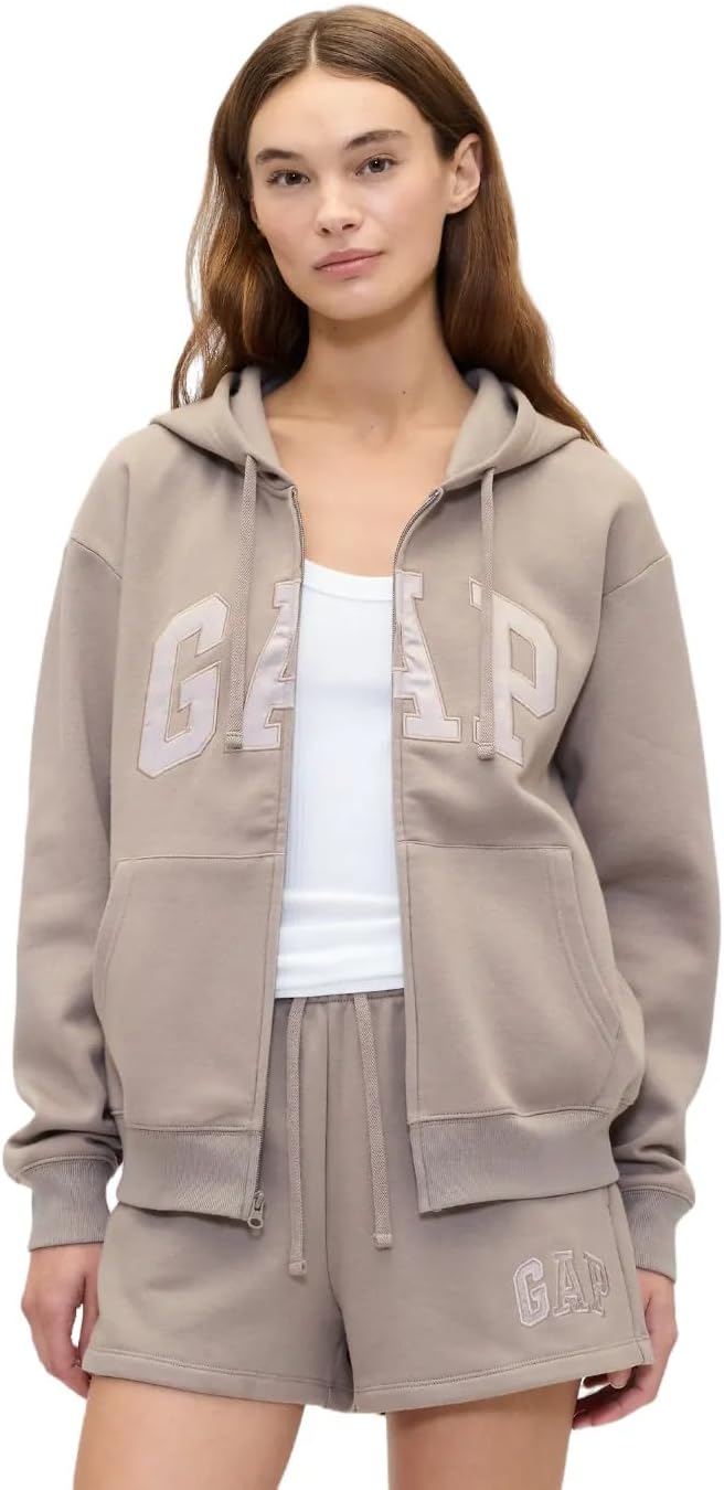 GAP womens Logo Hoodie Hooded Full Zip Sweatshirt