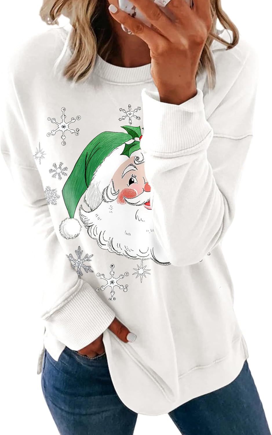 Dokotoo Women's Casual Crew Neck Sweatshirt Loose Soft Long Sleeve Pullover Tops