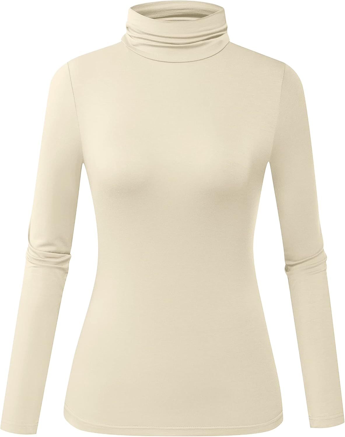 Herou Womens Long Sleeve Turtleneck Slim Fitted Lightweight Casual Active Layer Tops Shirts