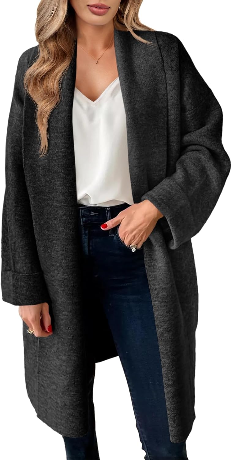 Saodimallsu Womens Long Cardigan Sweaters Chunky Open Front Oversized Slouchy Knit Fall Trendy Coatigan Jackets