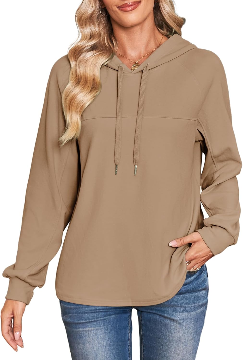 Dokotoo Hoodies for Women Soft Long Sleeve Casual Hoodie Oversized Sweatshirt Lightweight Knit Pullover Hooded Tops